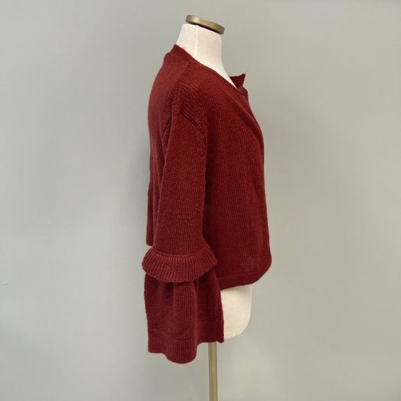 Wooden Ships Paola Buendia Mohair Open Front Flounce Ruffle Sleeve Cardigan Size - Picture 3 of 7